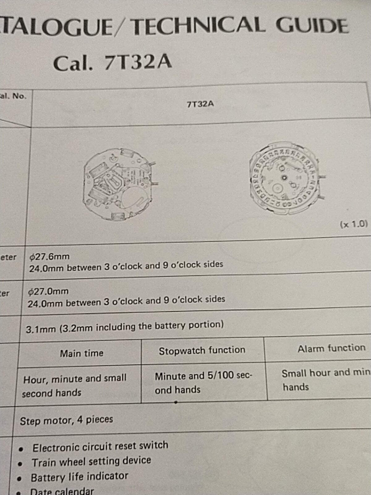 NOS Seiko Circuit Cal./ 7T32A / last one Part . 4000 700