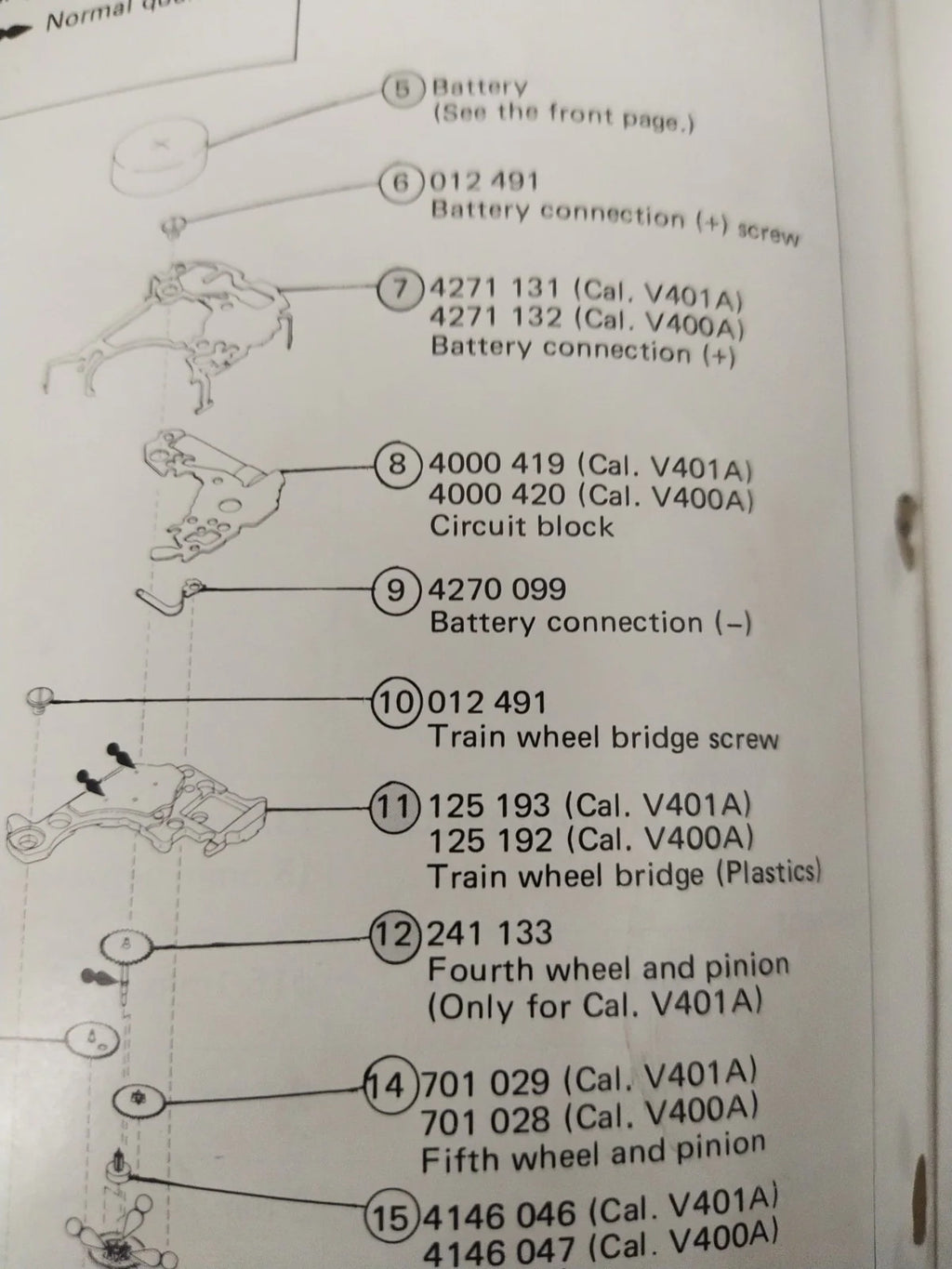NOS Circuit Plock Seiko Cal /V400A/V401A/ Part . 4000 420