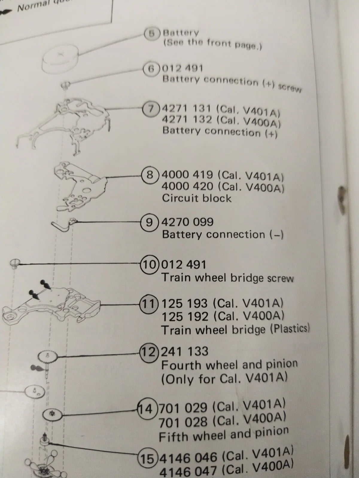 NOS Circuit Plock Seiko Cal /V400A/V401A/ Part . 4000 420