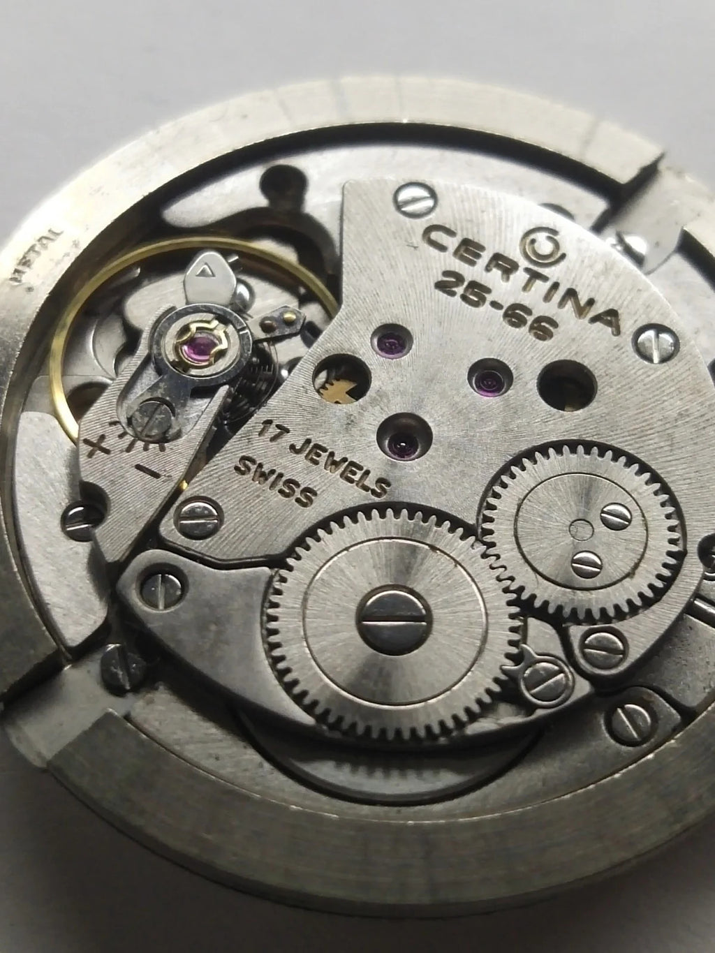Certina 25-66 Movement with Dial, Hands and Crown / Good working condition/Use