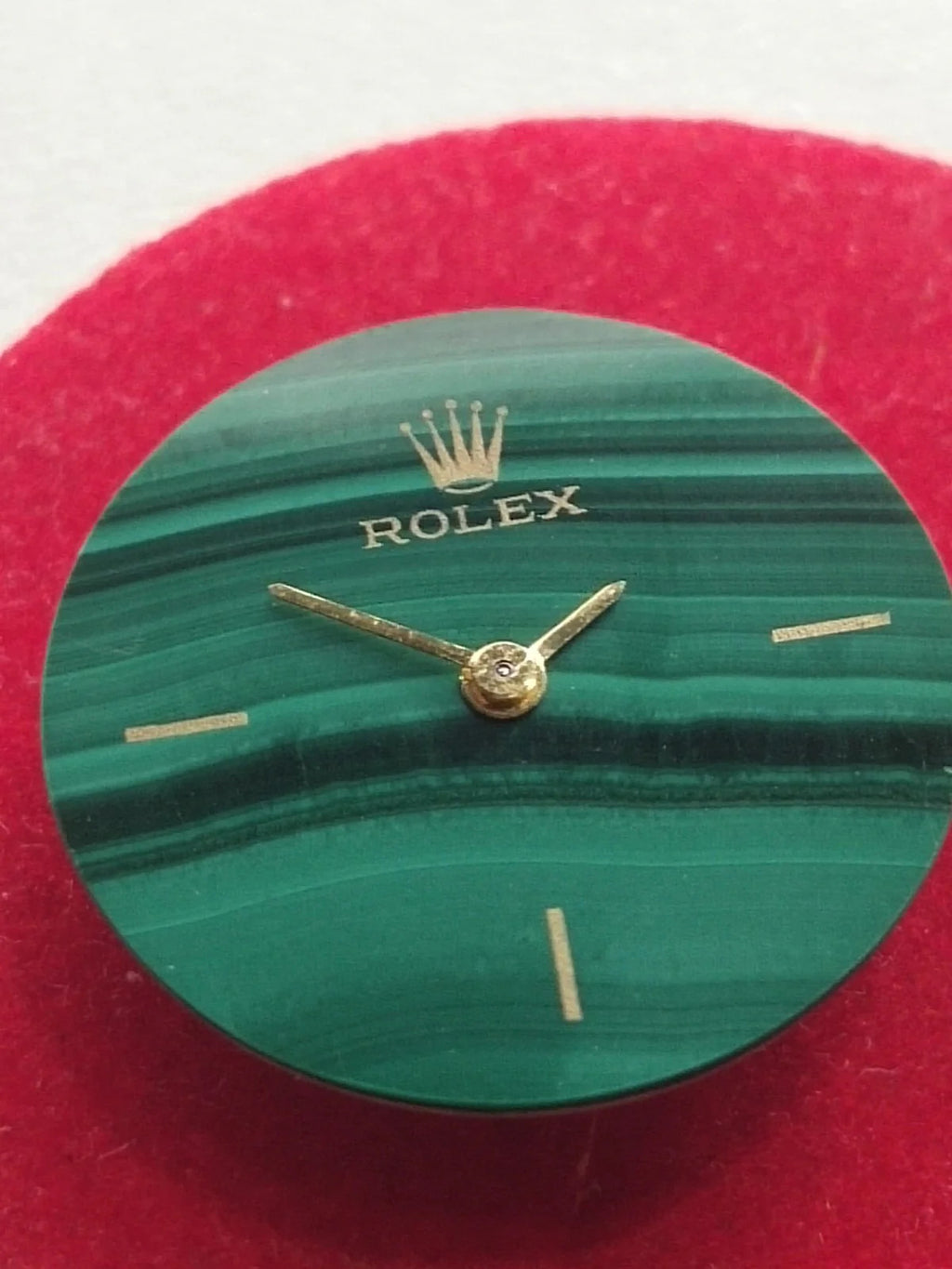 Rolex movement Cal 1400 With Malachite Dial /hands/ gold crown/ Full work /used