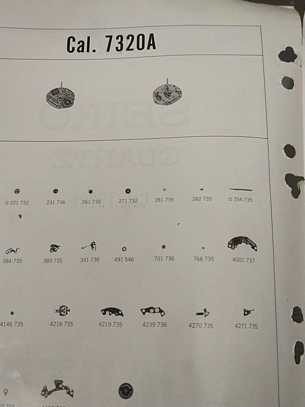 NOS Seiko circuit cal / 7320A Part . 4001 737