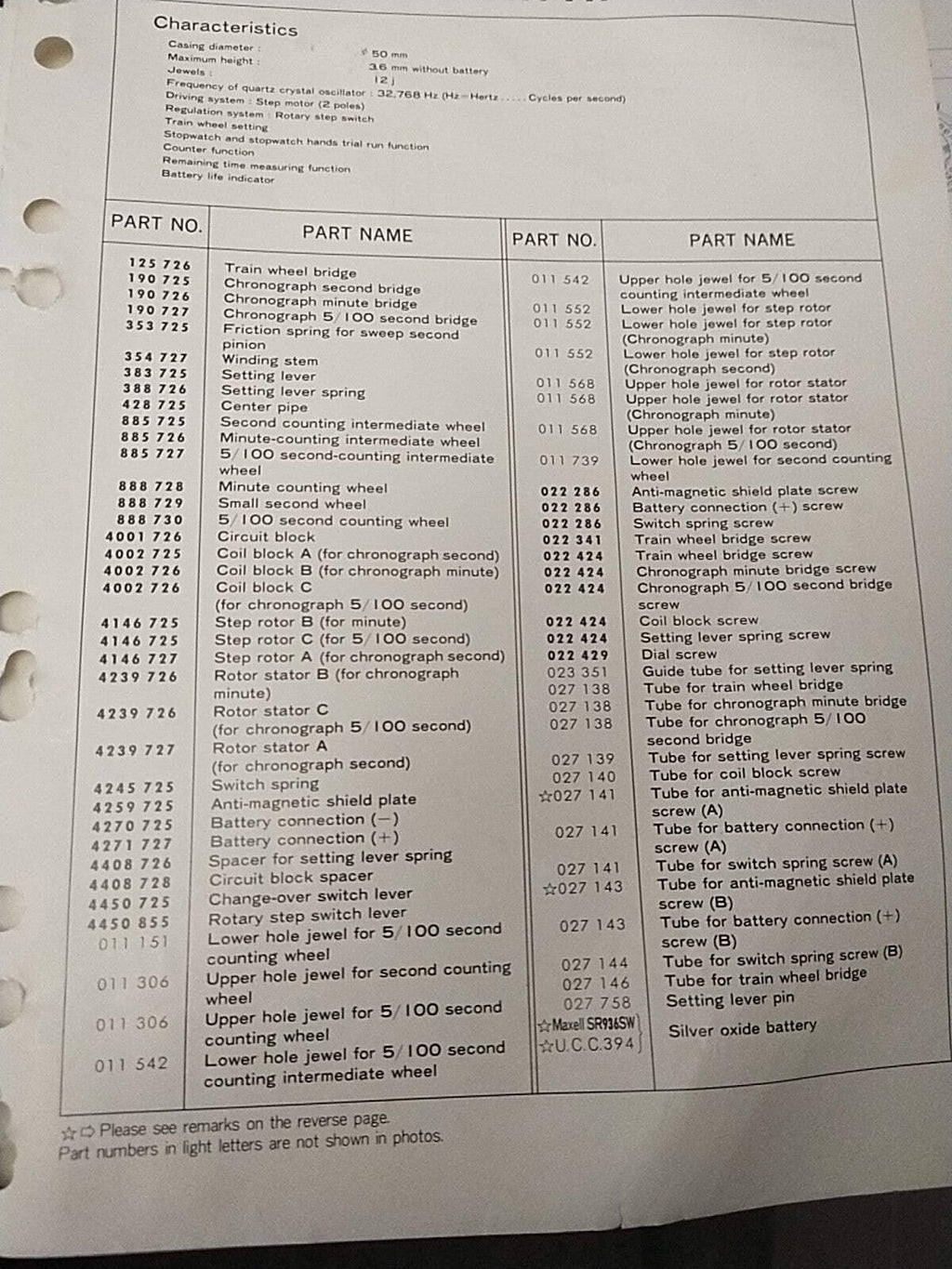 NOS Seiko Cal / 7A07A Part . All parts are available except the circuit.
