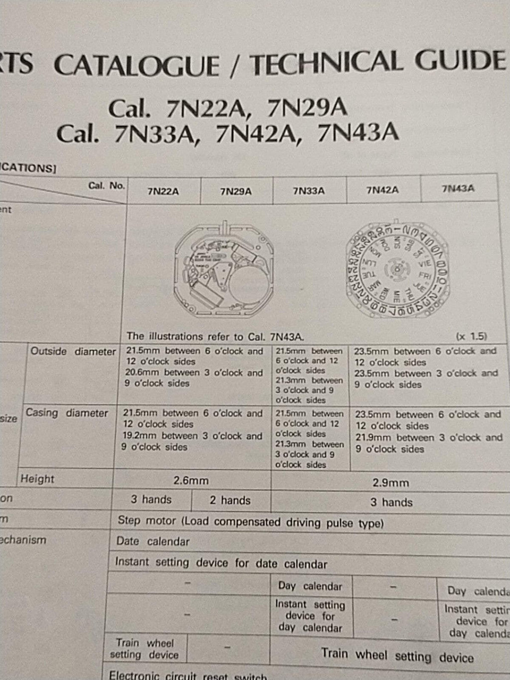 NOS Seiko circuit cal / 7N22A /29A/33A/42A/43A Part . 4000 811