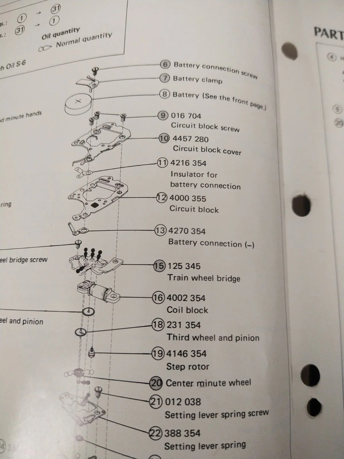 NOS Circuit Plock Seiko Cal / V220B/Part . 4000 355