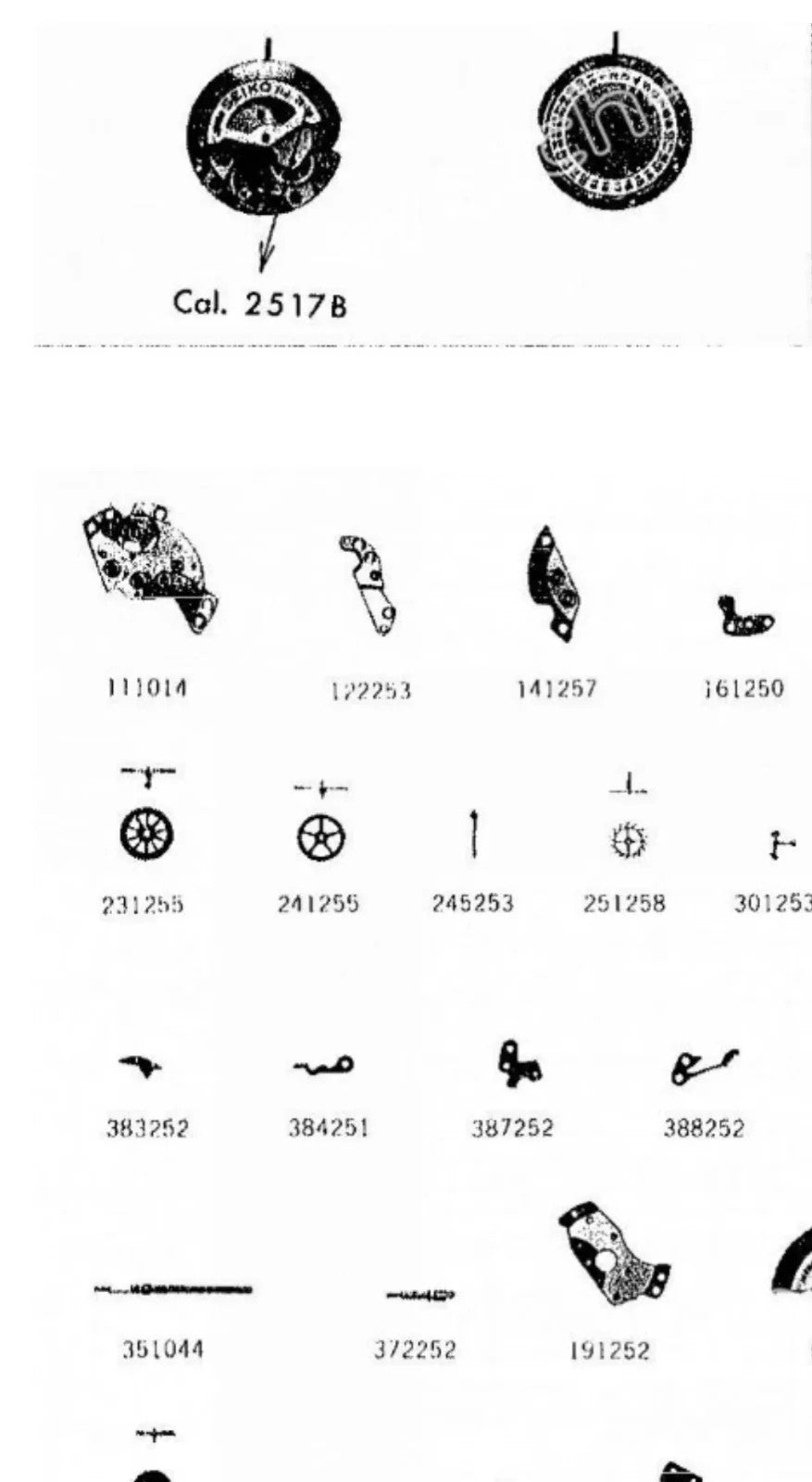 New Old Stock Original Seiko 2517B Part's Escape Wheel 251 258