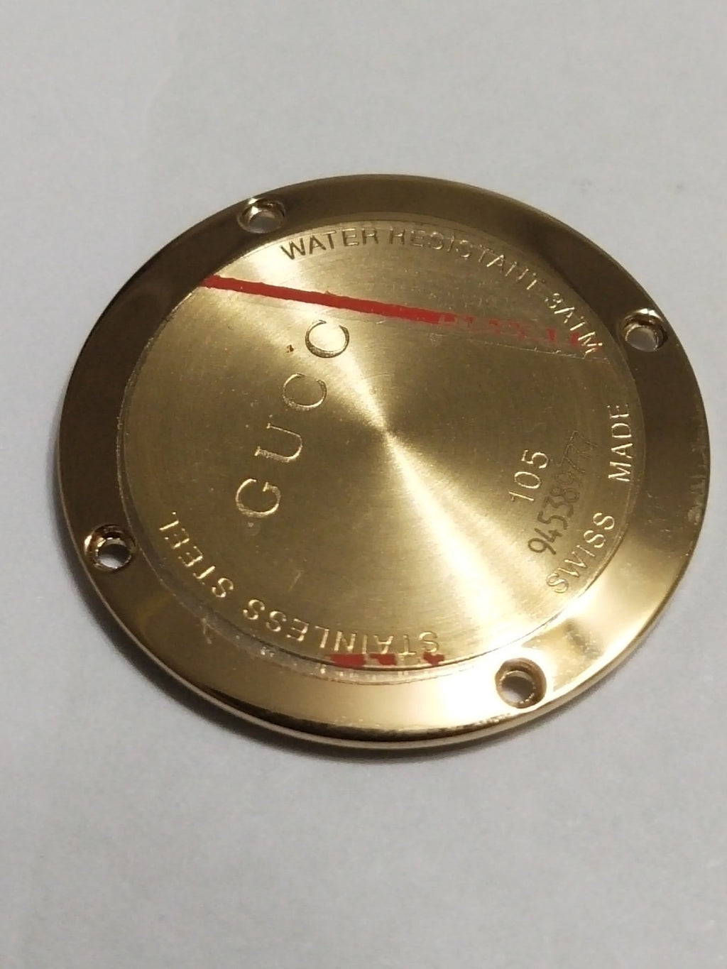 GUCCI Original /  Case Back/ Part No.YDA4109/105/ Gold color 