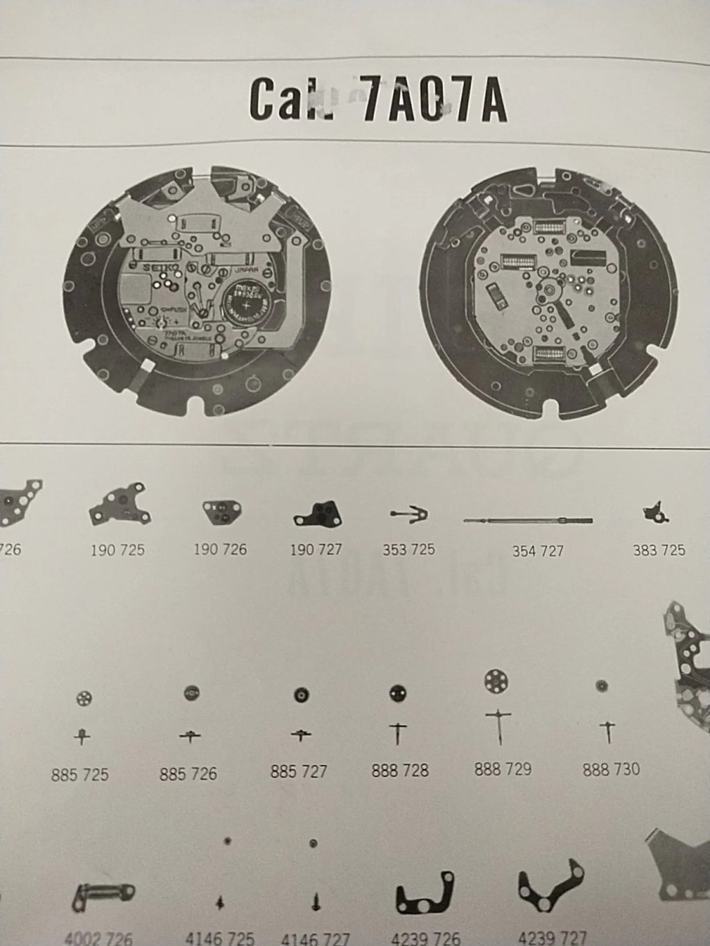 NOS Seiko Cal / 7A07A Part . All parts are available except the circuit.