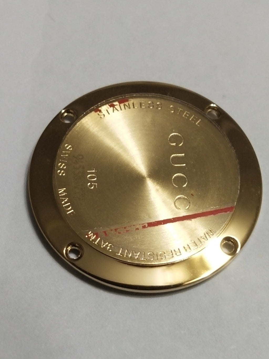 GUCCI Original /  Case Back/ Part No.YDA4109/105/ Gold color 