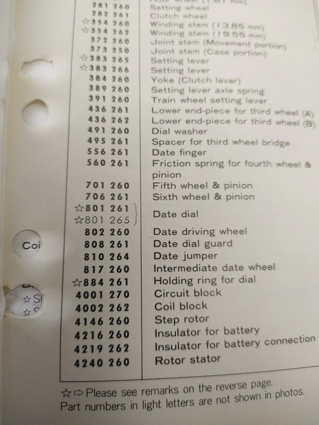 NOS Circuit Plock Seiko Cal / 2625B /Part . 4001 270