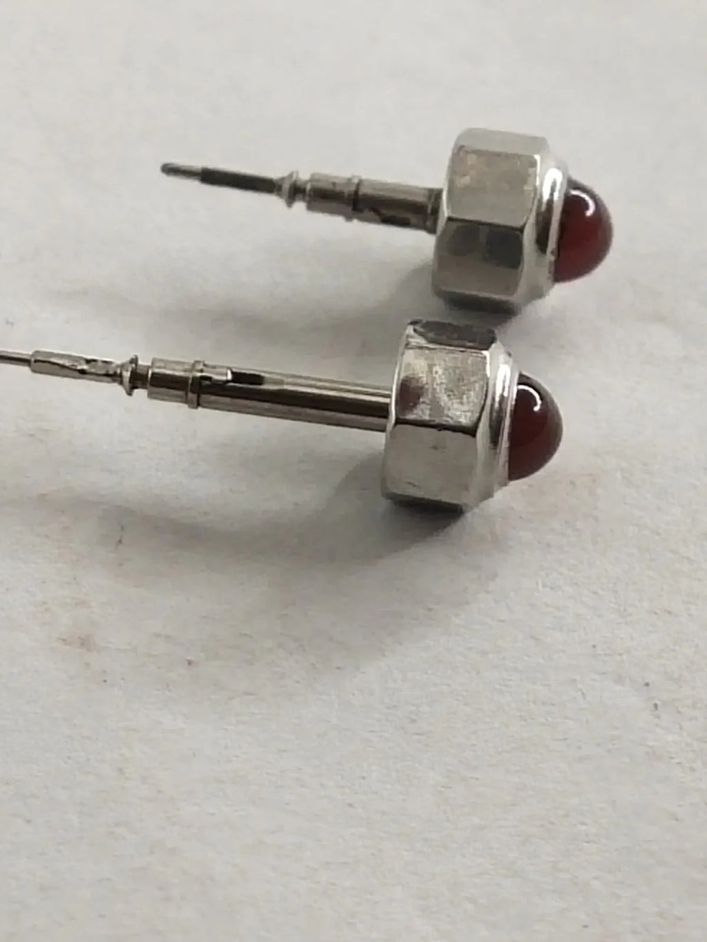 Original Cartier Stainless Steel Crown With Steam/ red ruby stone /Used /1ps