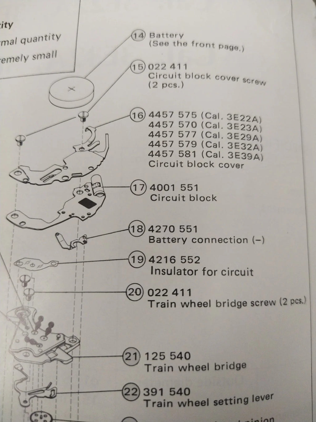 NOS Circuit Plock Seiko Cal / 3E22A/23A/29A/32A/39A/ Part . 4001 551
