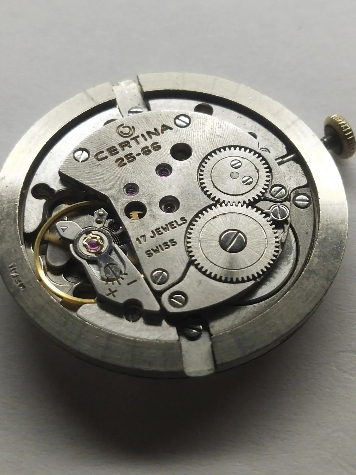 Certina 25-66 Movement with Dial, Hands and Crown / Good working condition/Use