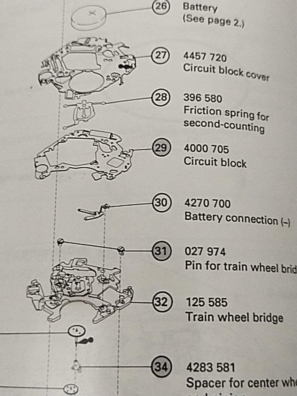 NOS Seiko Circuit block Cal./ 7T24A / 34A/36A/44A/ Part . 4000 705