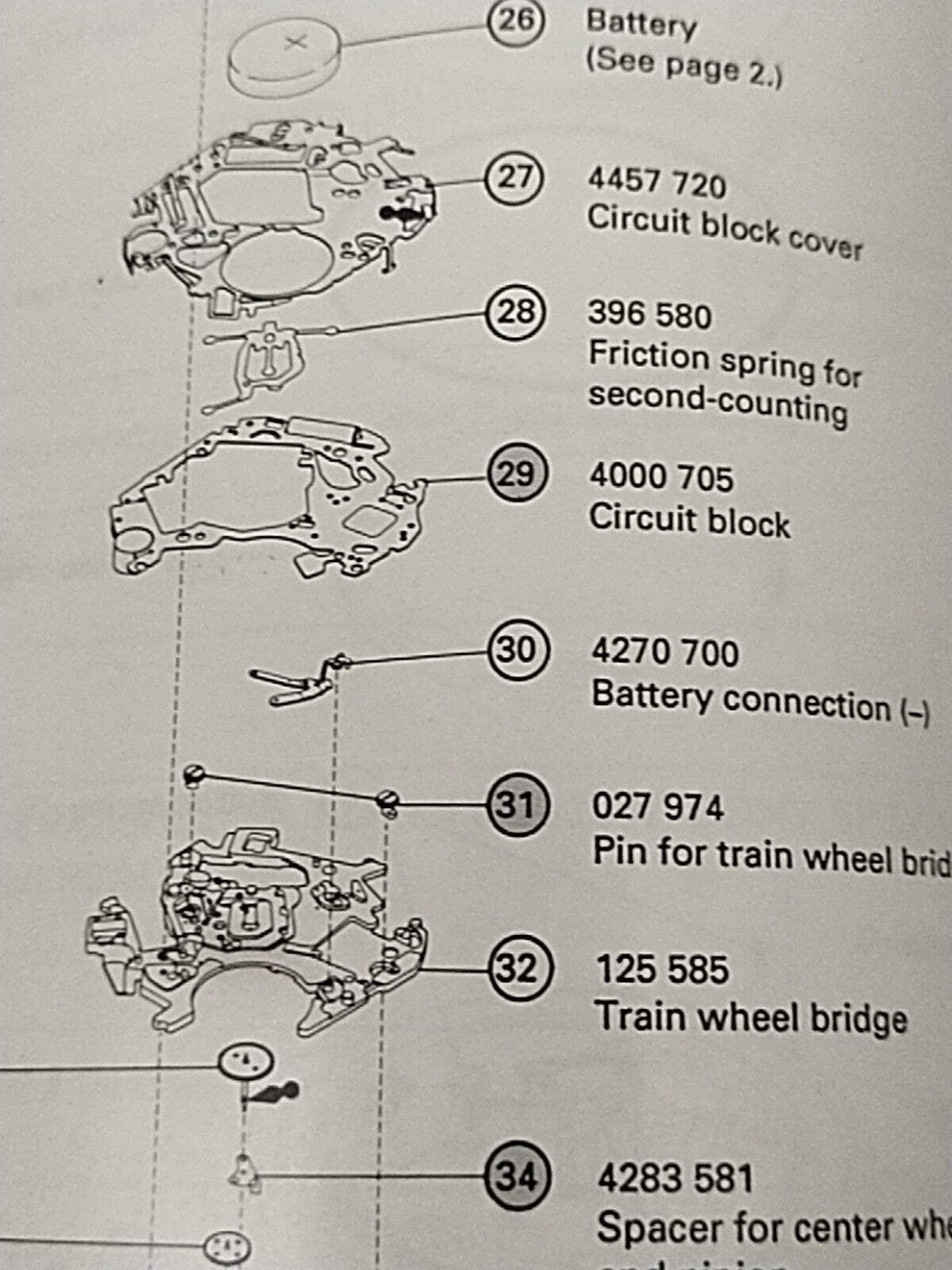 NOS Seiko Circuit block Cal./ 7T24A / 34A/36A/44A/ Part . 4000 705