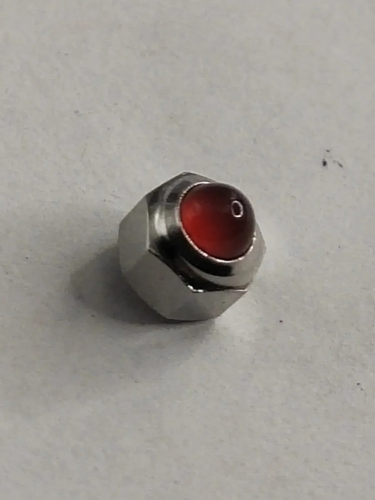 Original Cartier Stainless Steel Crown / red ruby stone /Used