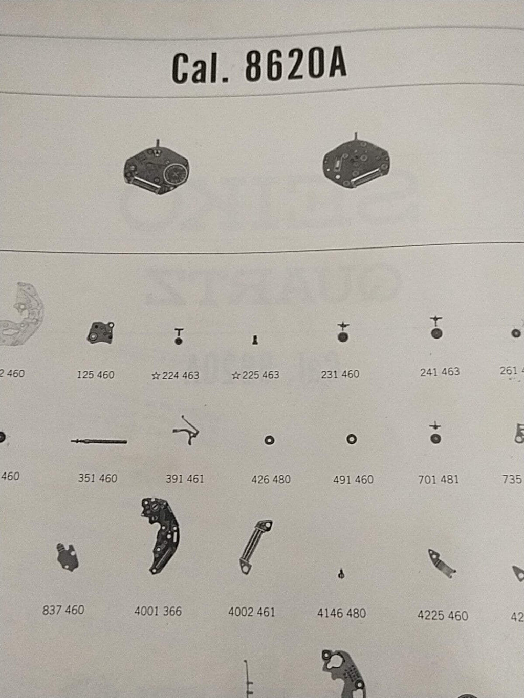 NOS circuit block Seiko Cal / 8620A /Part . 4001 366
