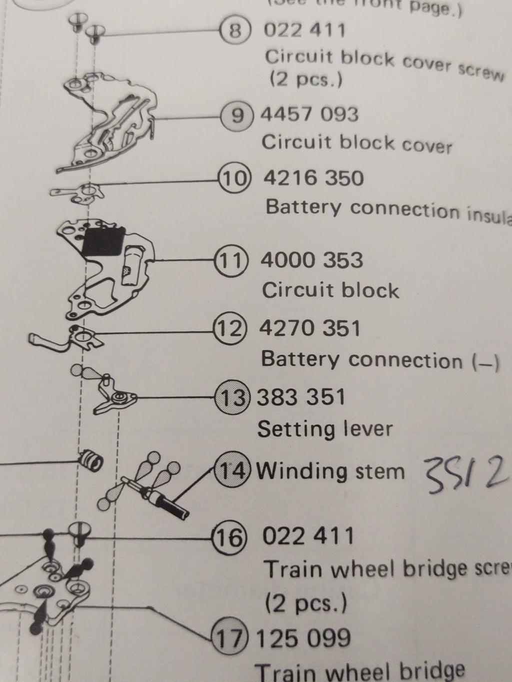 NOS Circuit Plock Seiko Cal / 2Y01A /Part . 4000 353