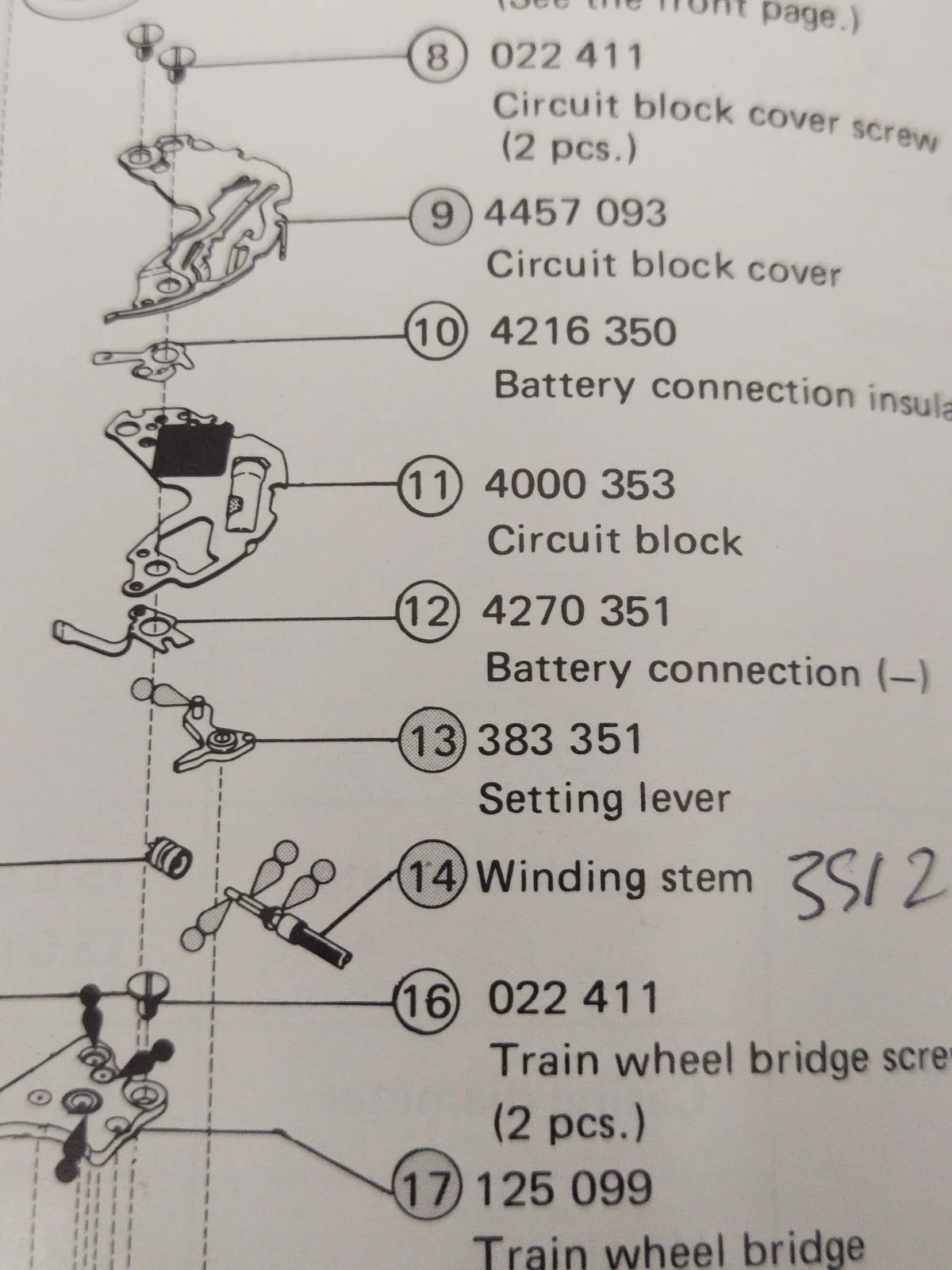NOS Circuit Plock Seiko Cal / 2Y01A /Part . 4000 353