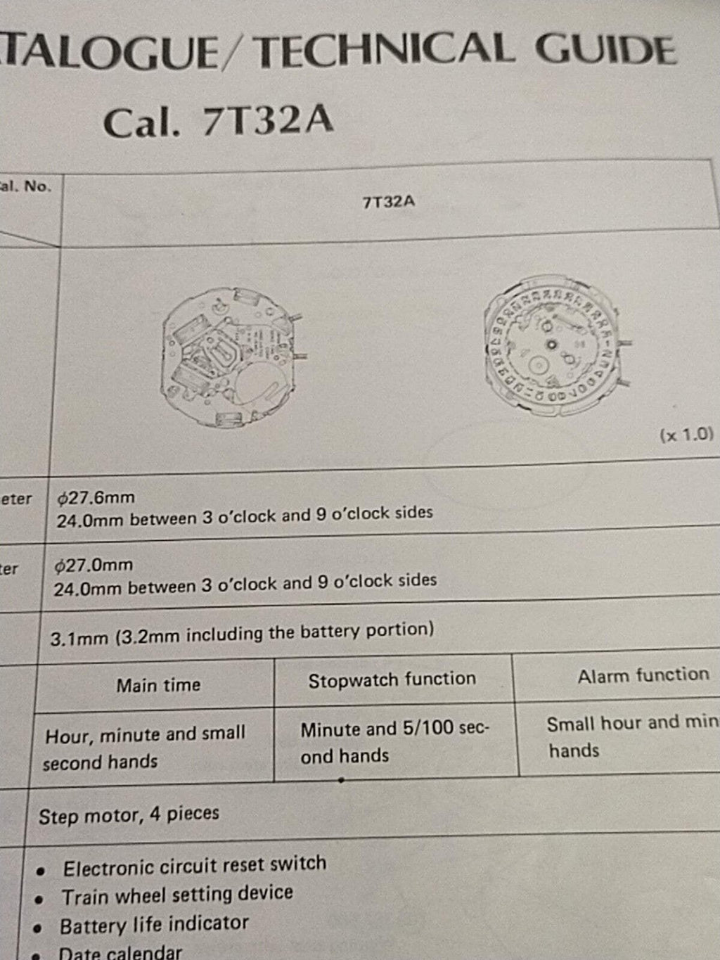 NOS Seiko Circuit Cal./ 7T32A / last one Part . 4000 700