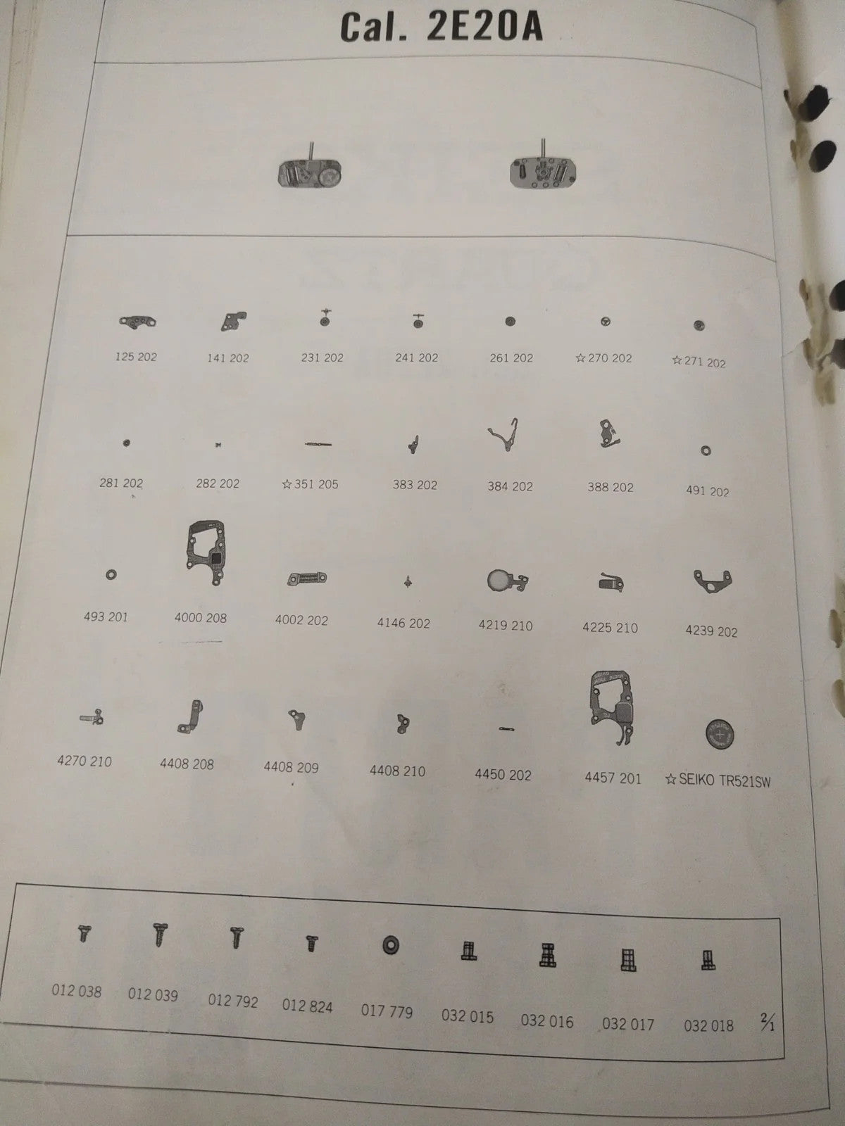 NOS Circuit Plock Seiko Cal . 2E20A / Part . 4000 208