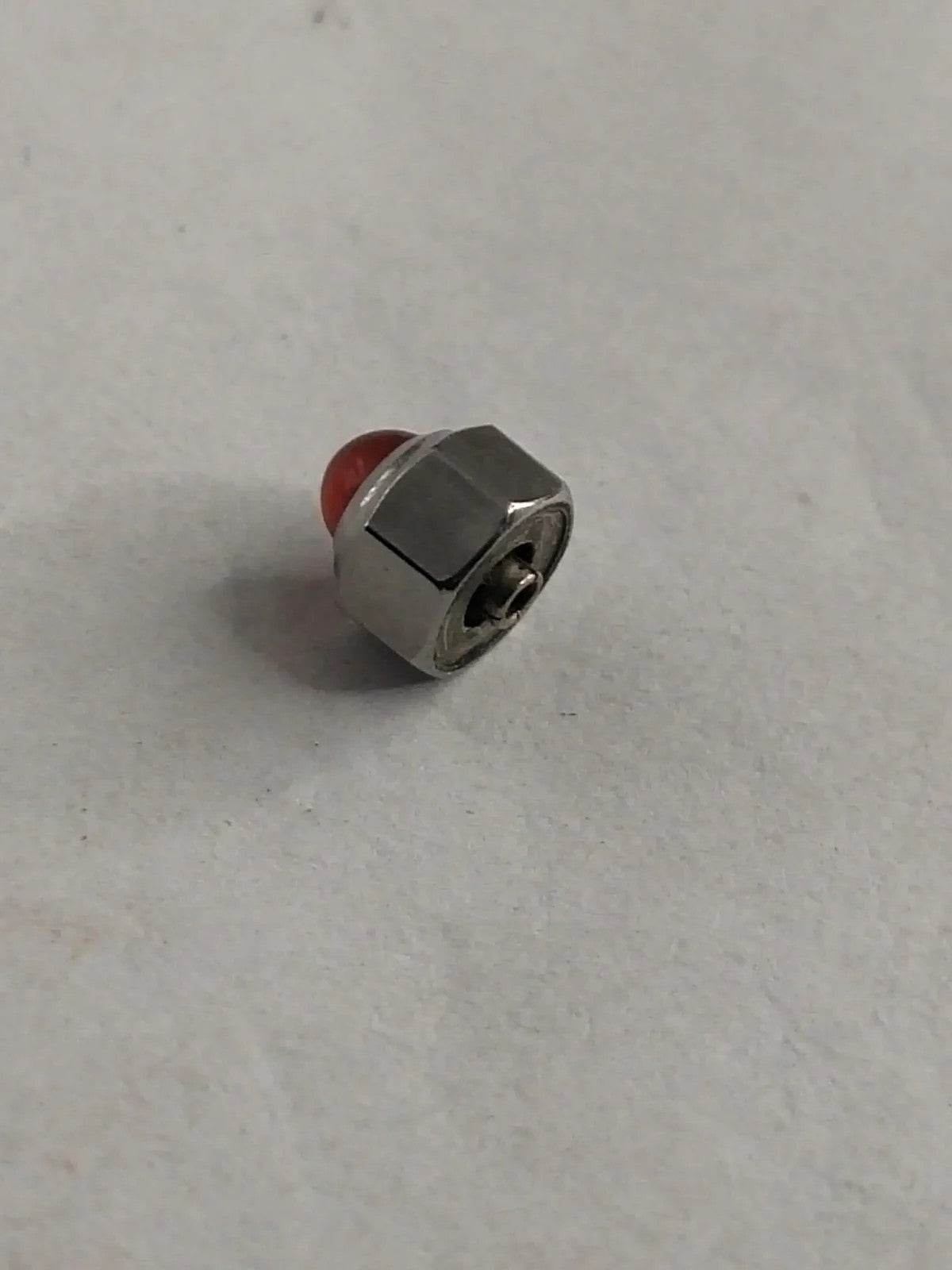 Original Cartier Stainless Steel Crown / red ruby stone /Used