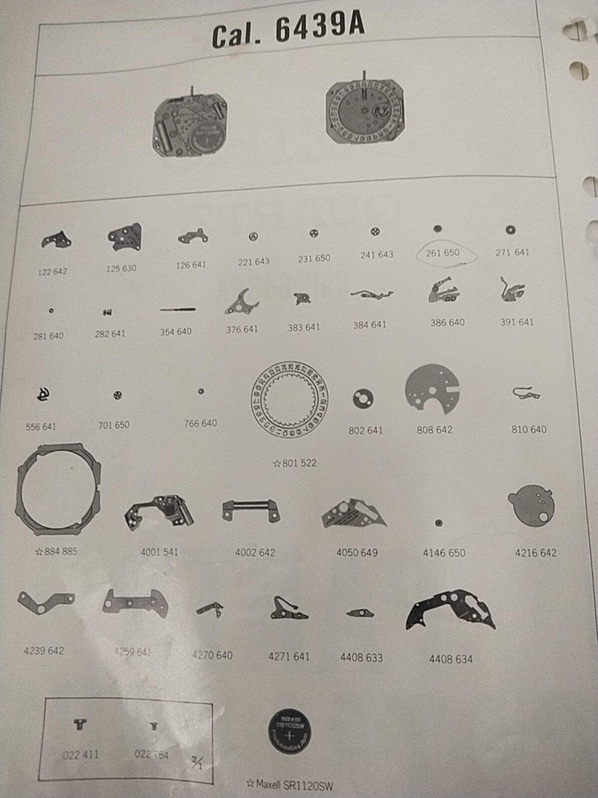 NOS Seiko Circuit Cal.6430A/31A/32A/33A/39A/ last one