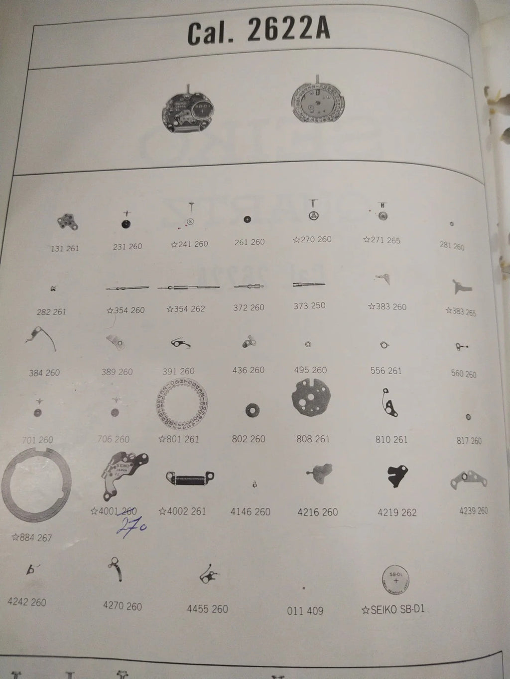 NOS Circuit Plock Seiko Cal / 2622A /Part . 4001 270