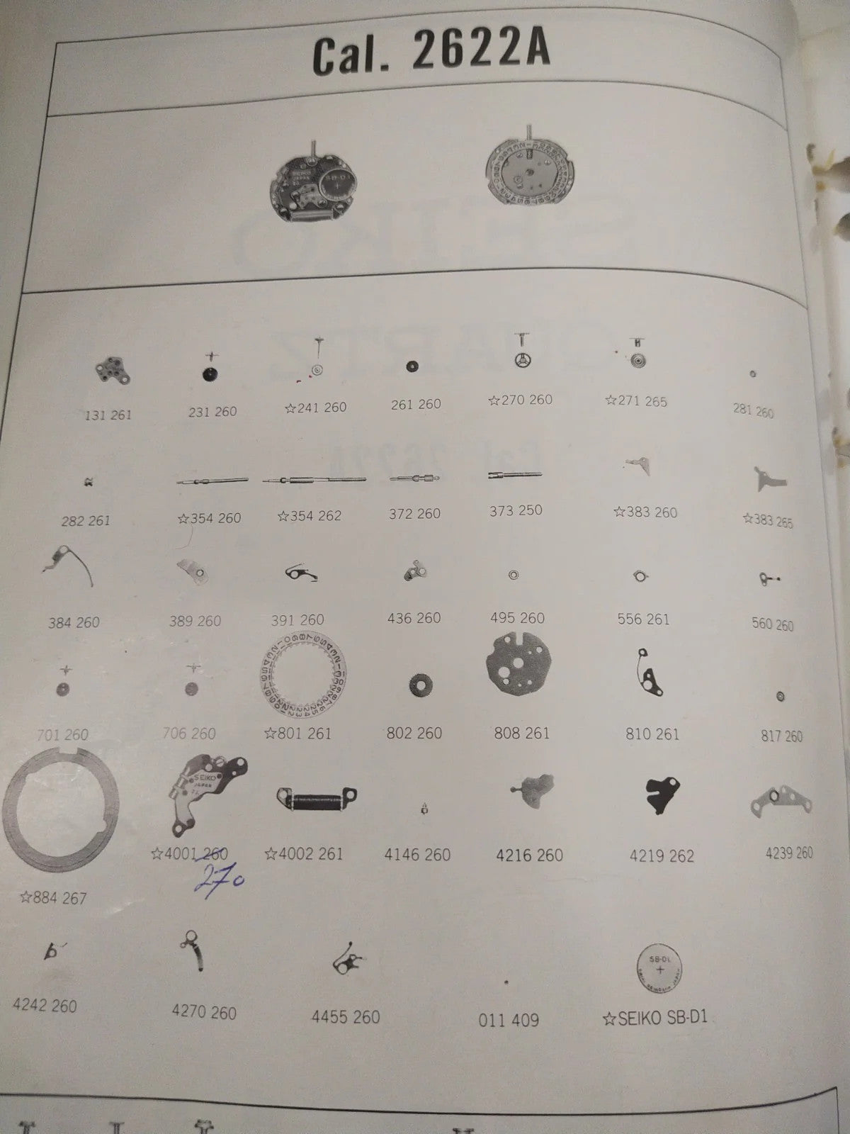 NOS Circuit Plock Seiko Cal / 2622A /Part . 4001 270