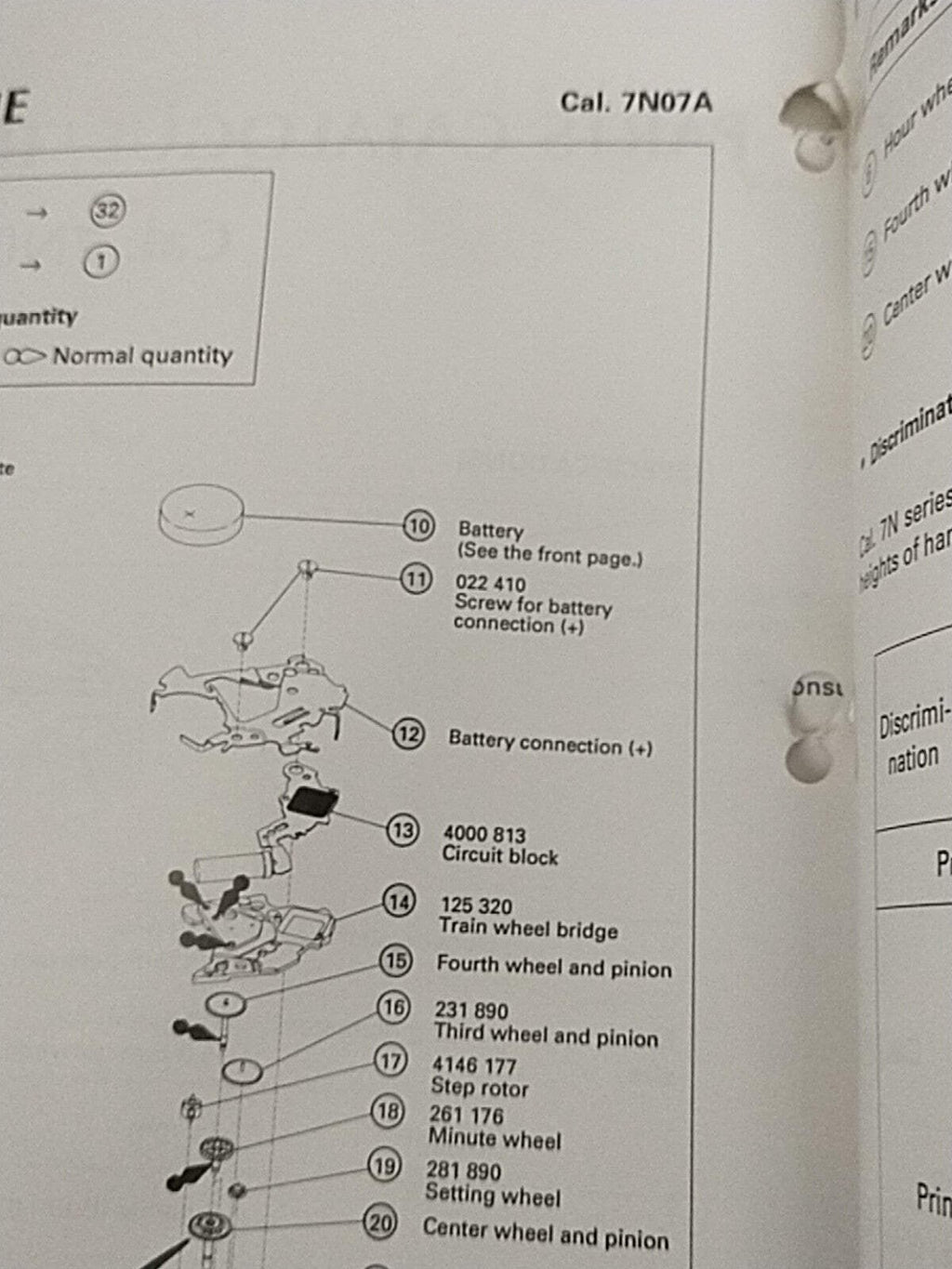 NOS Seiko circuit cal / 7N07A/7N36A / Part . 4000 813