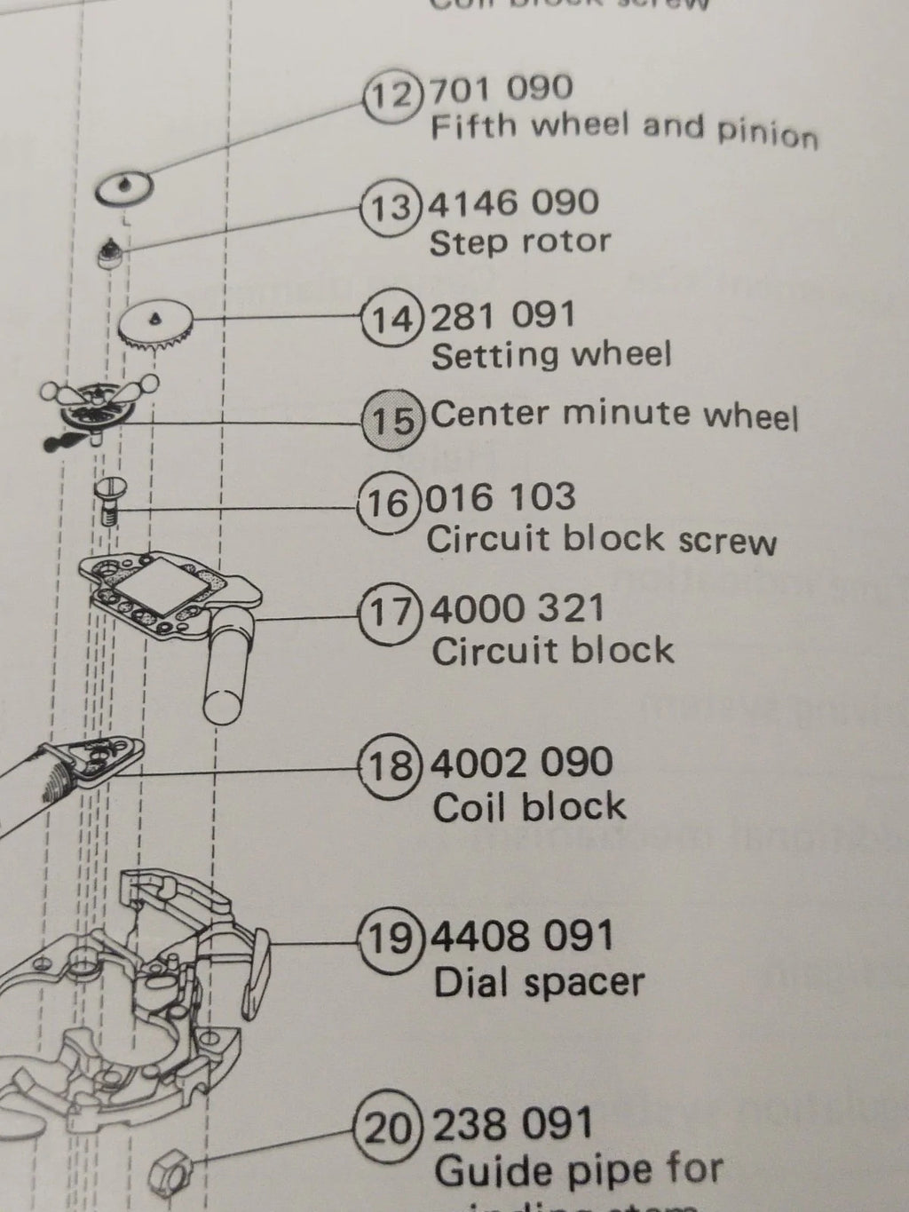 NOS Circuit Plock Seiko Cal / 2K00A /Part . 4000 321