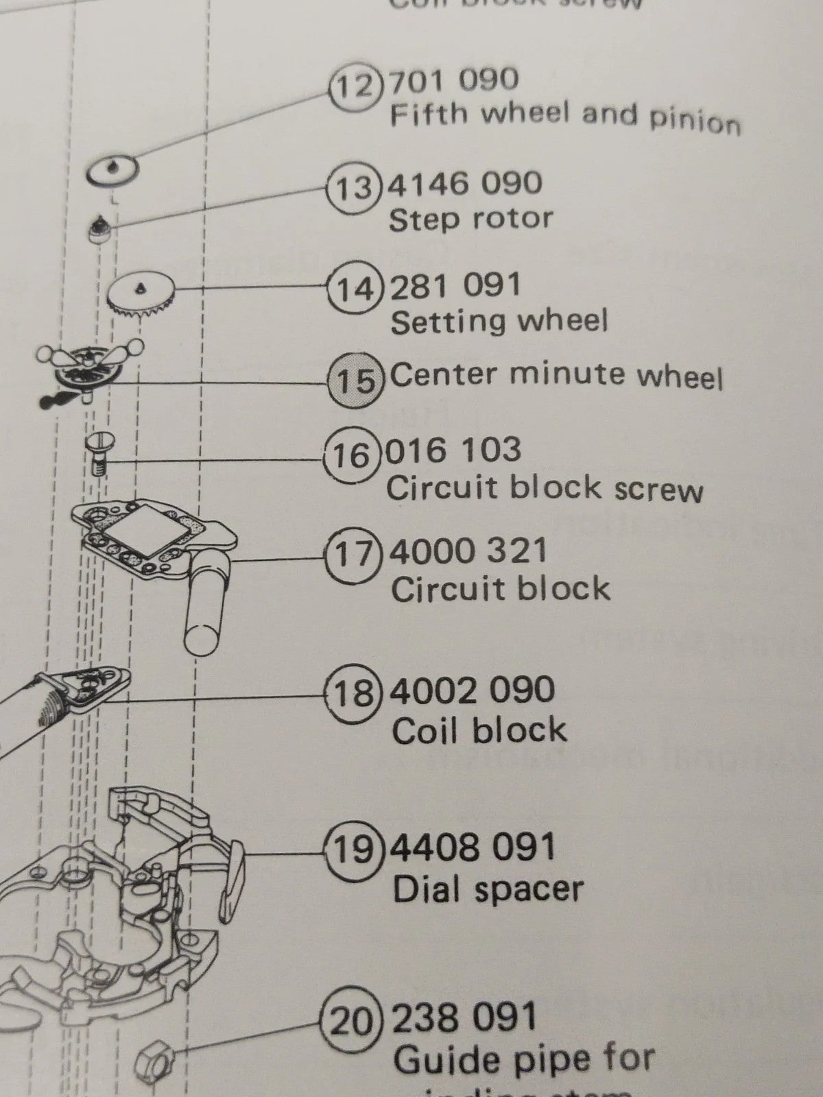 NOS Circuit Plock Seiko Cal / 2K00A /Part . 4000 321