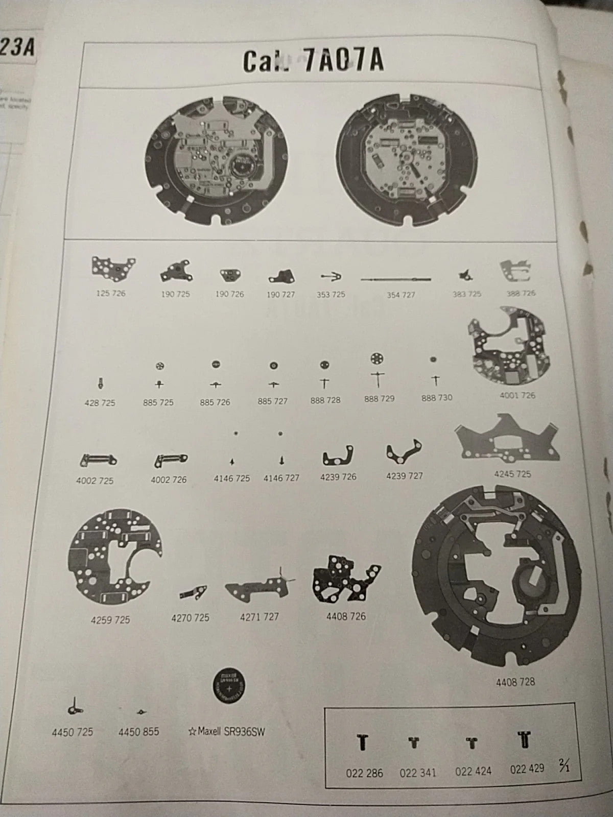 NOS Seiko Cal / 7A07A Part . All parts are available except the circuit.