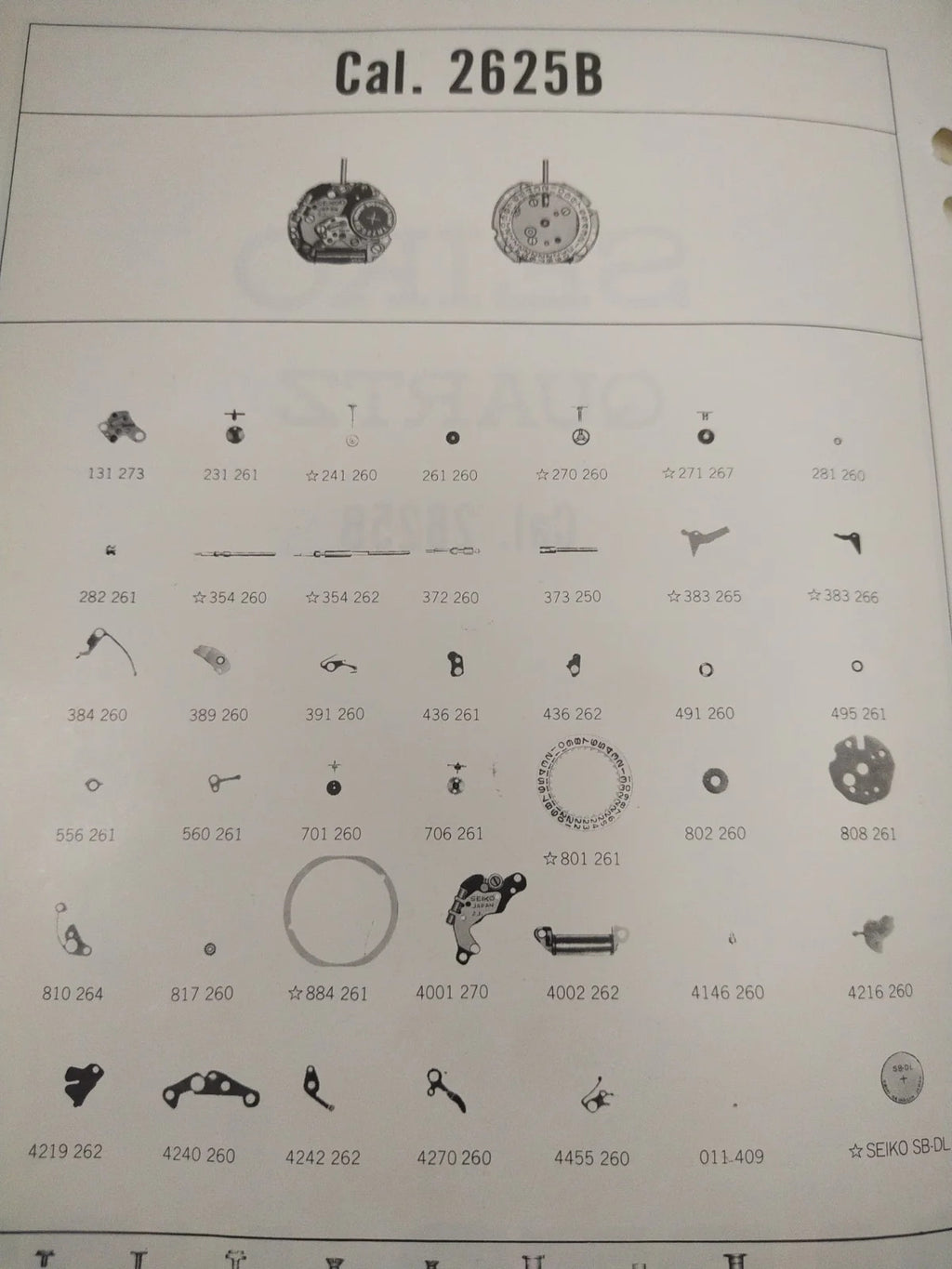 NOS Circuit Plock Seiko Cal / 2625B /Part . 4001 270