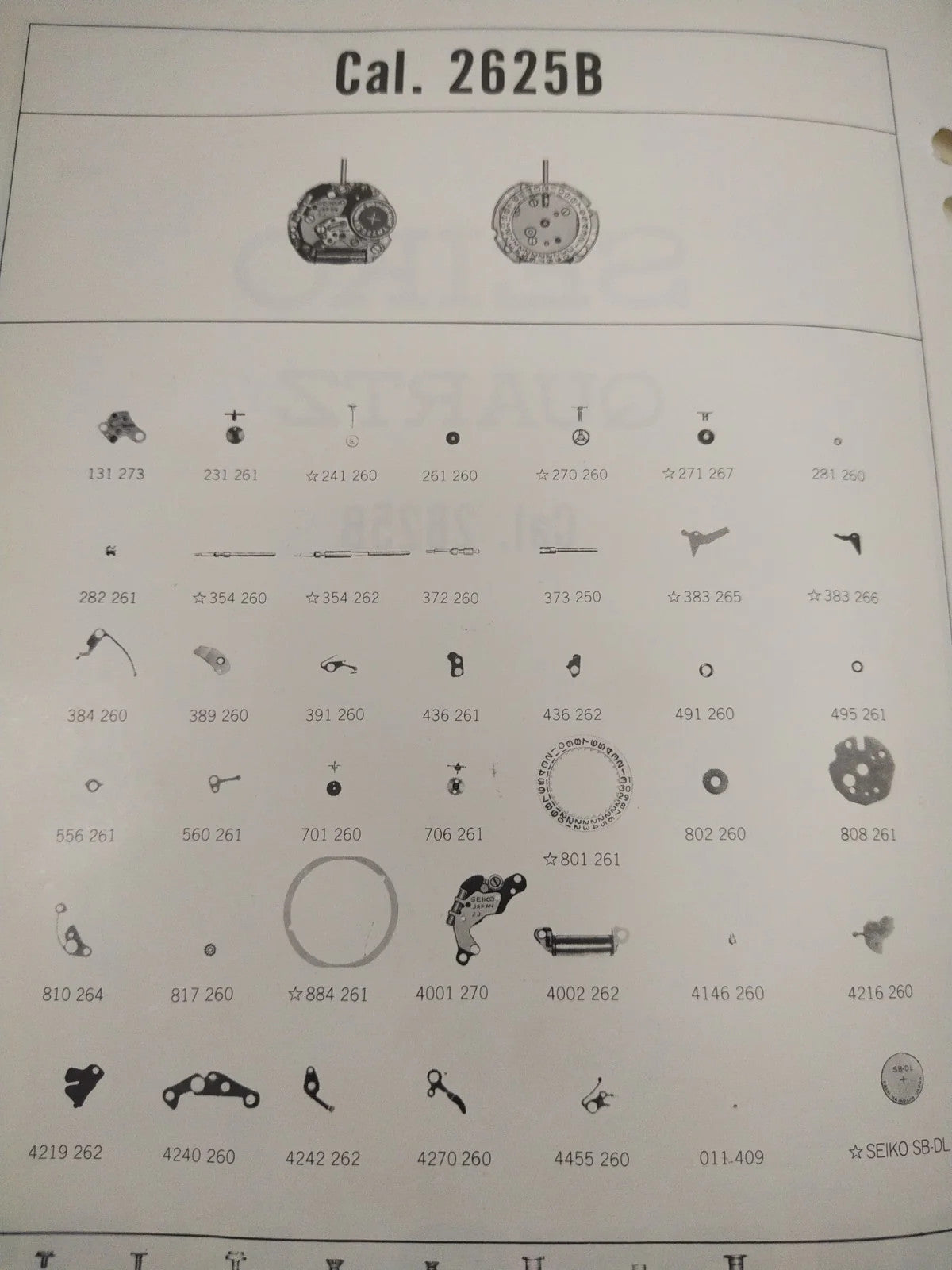 NOS Circuit Plock Seiko Cal / 2625B /Part . 4001 270