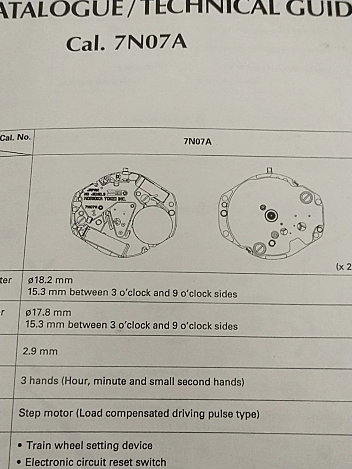 NOS Seiko circuit cal / 7N07A/7N36A / Part . 4000 813