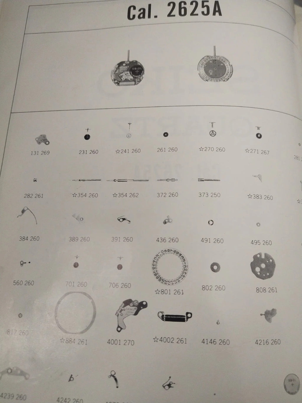 NOS Circuit Plock Seiko Cal / 2625A /Part . 4001 270