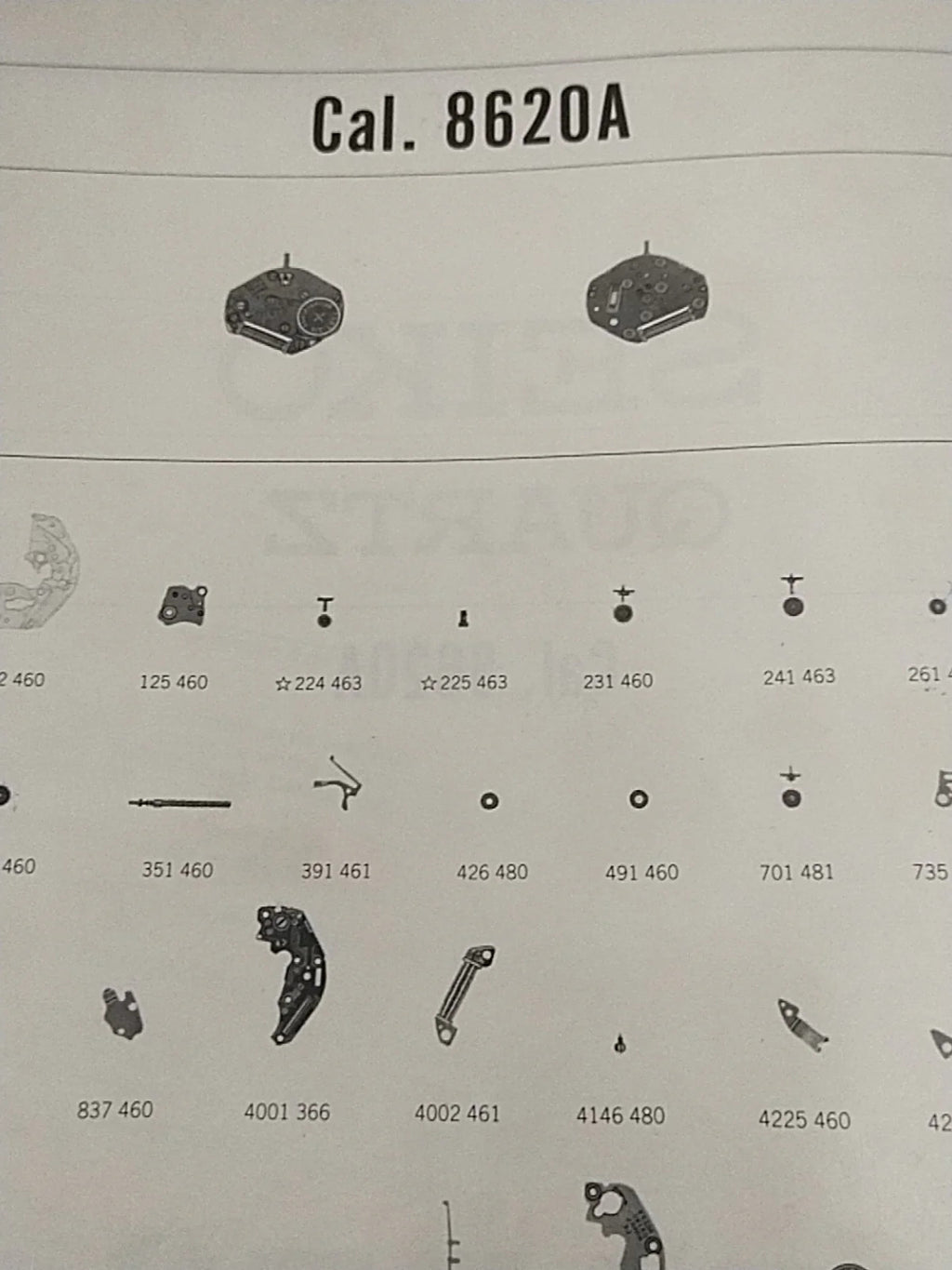 NOS circuit block Seiko Cal / 8620A /Part . 4001 366