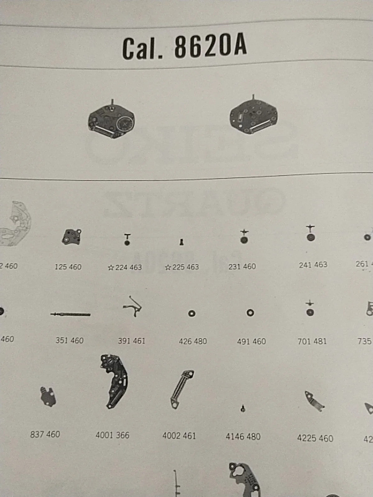 NOS circuit block Seiko Cal / 8620A /Part . 4001 366