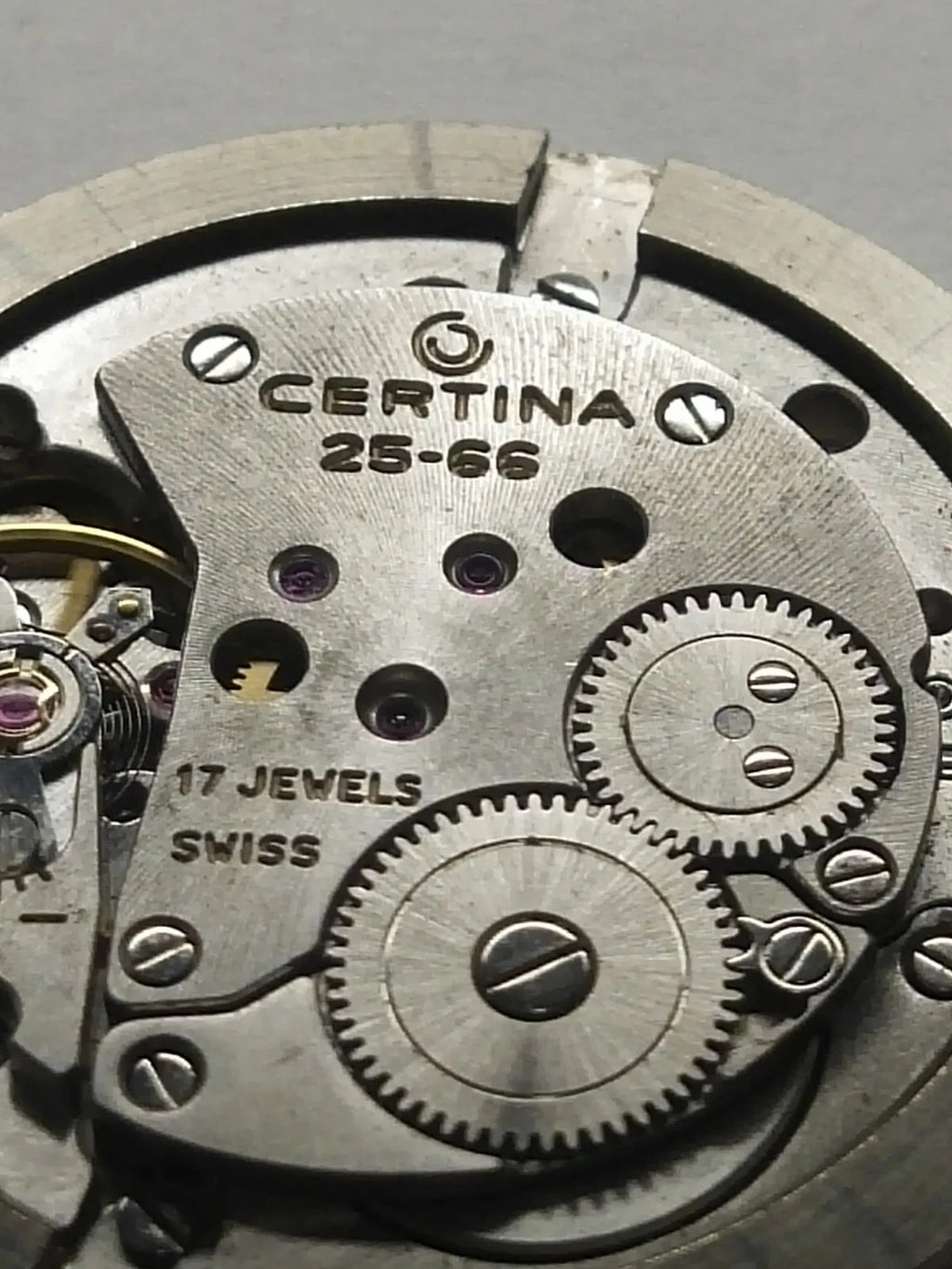 Certina 25-66 Movement with Dial, Hands and Crown / Good working condition/Use