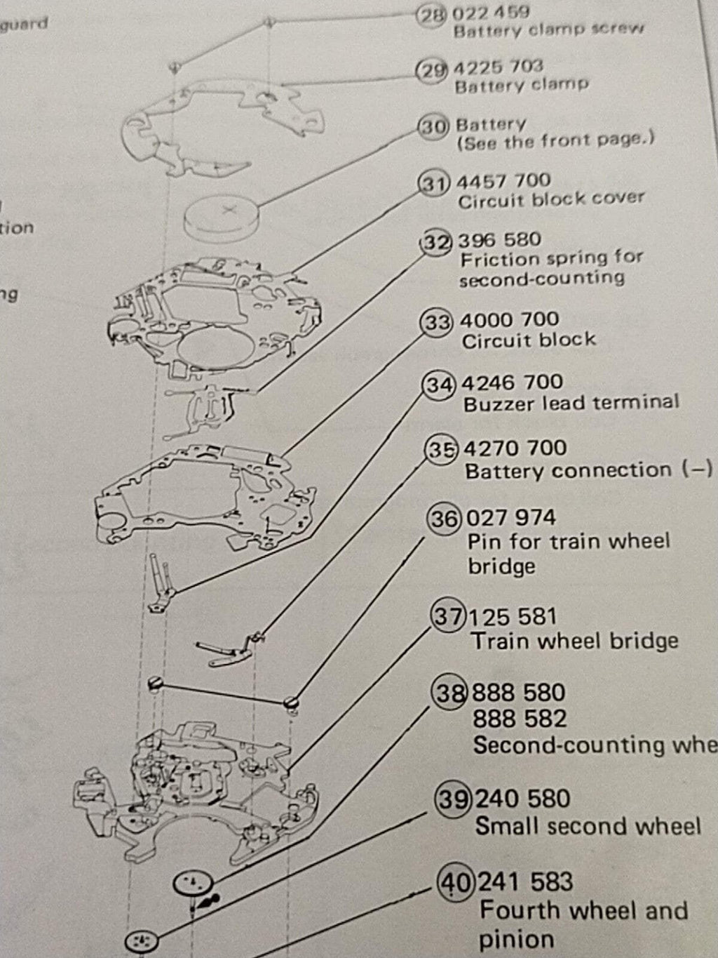 NOS Seiko Circuit Cal./ 7T32A / last one Part . 4000 700