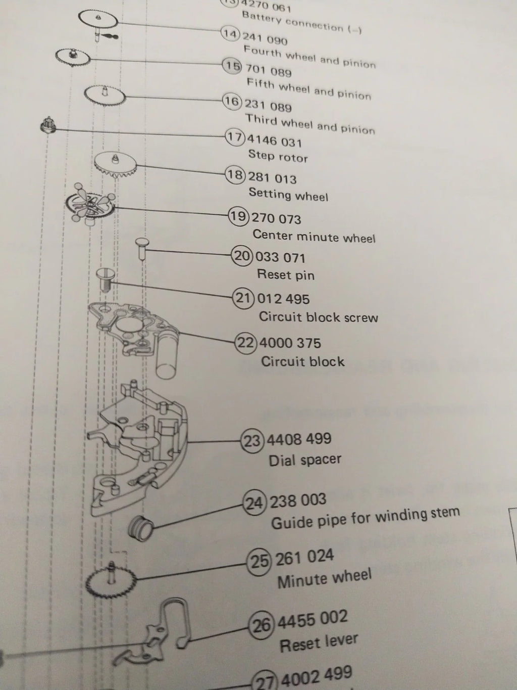 NOS Circuit Plock Seiko Cal . 2B31A / Part . 4000 375