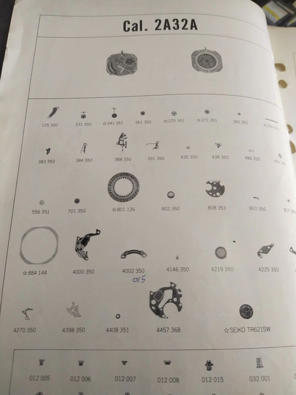 NOS Seiko original circuit part . 4000 350 /Cal . 2A32A/2A22/23/27/29