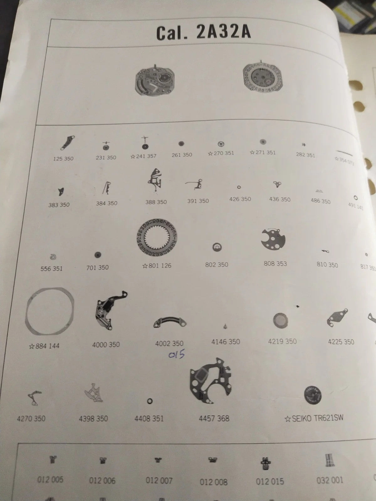 NOS Seiko original circuit part . 4000 350 /Cal . 2A32A/2A22/23/27/29