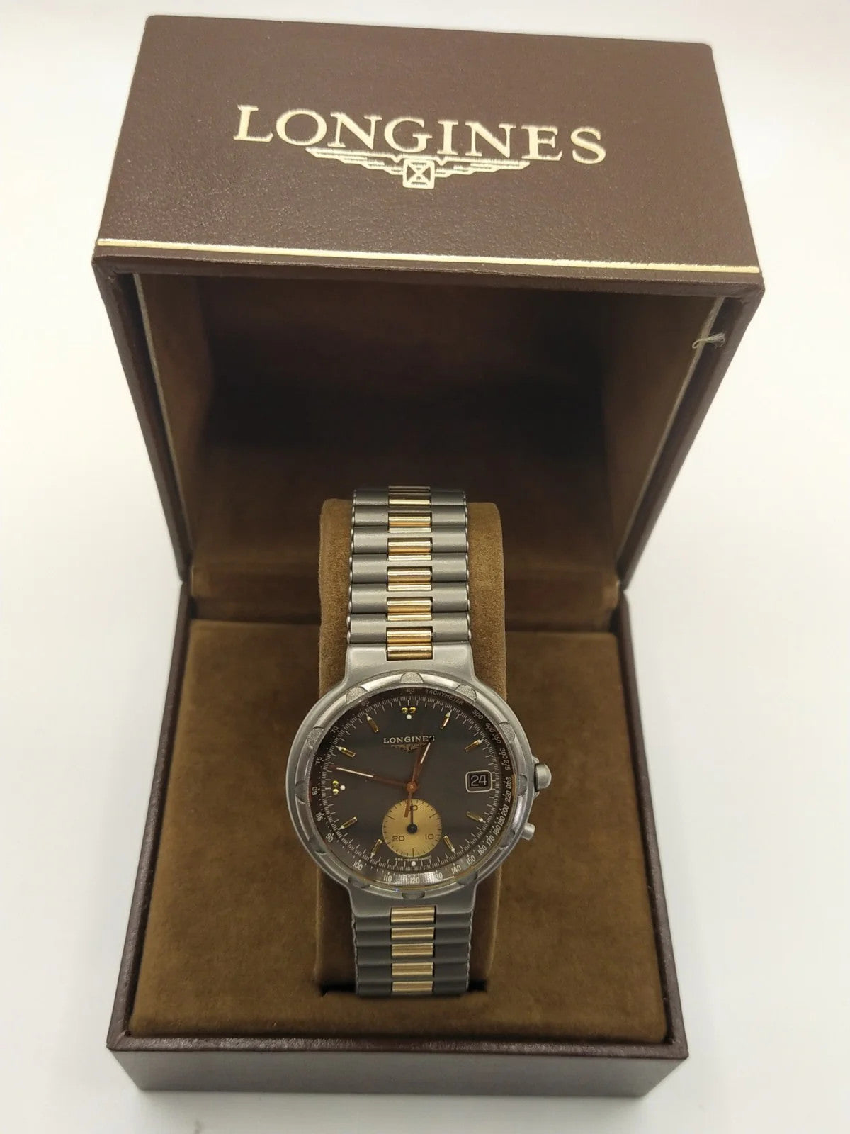 RAR new LONGINES CONQUEST MODELE DEPOSE GENTS One-push chronograph