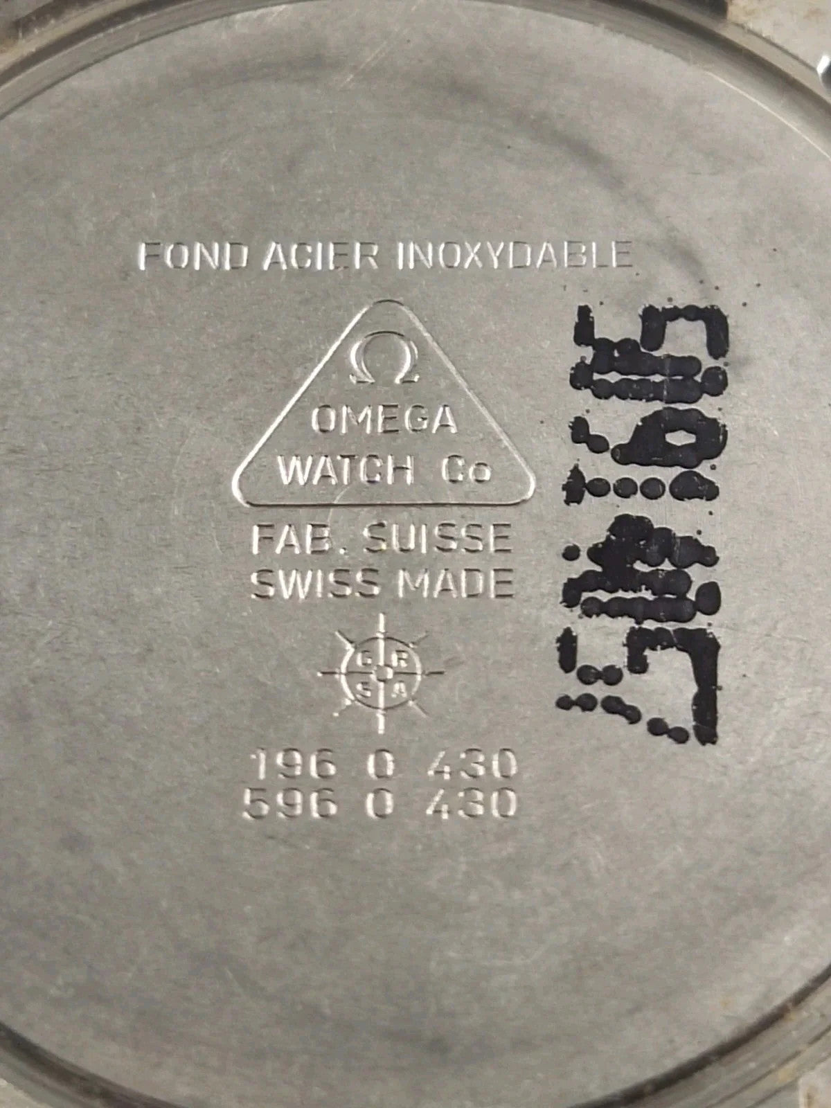 Original back cover Omega Art Collection Limited Edition /196 0 430/596 0 430/us