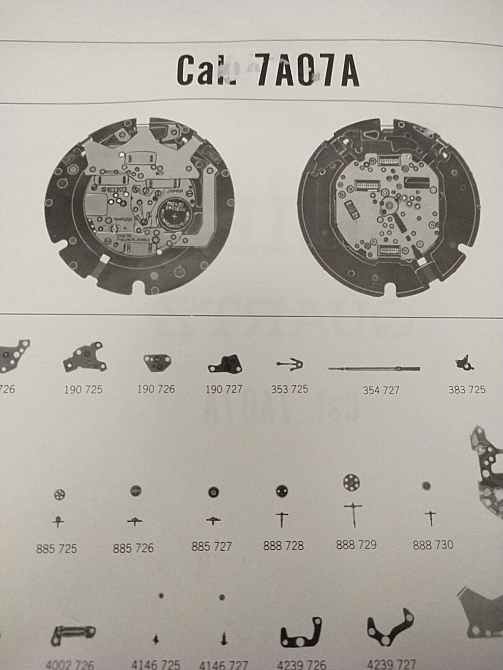 NOS Seiko Cal / 7A07A Part . All parts are available except the circuit.