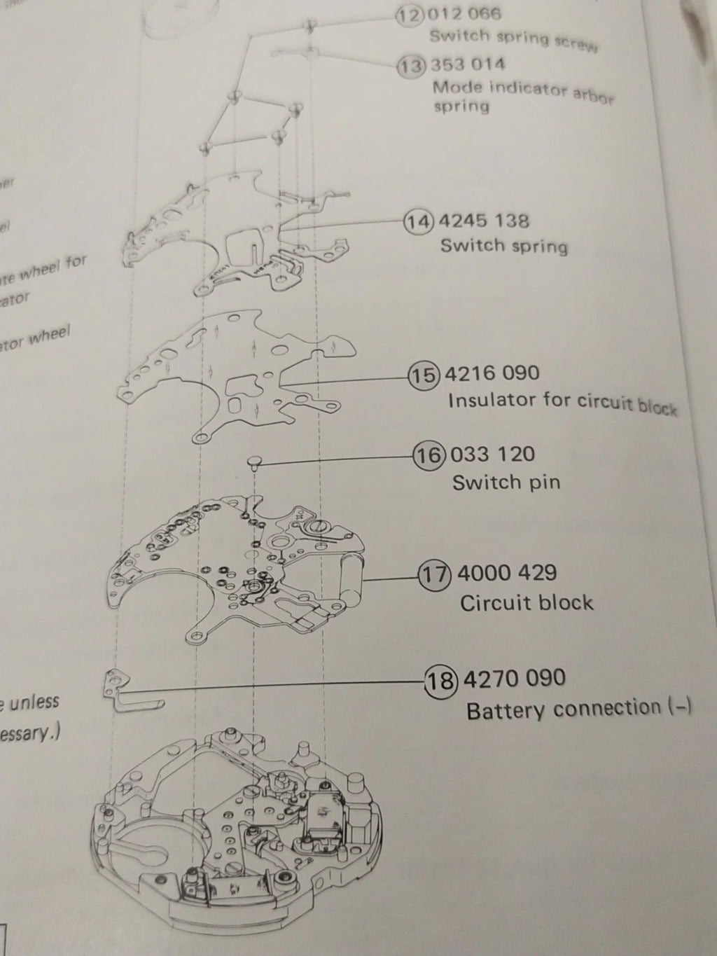 NOS Circuit Plock Seiko Cal /V691A/ V692A /Part . 4000 429