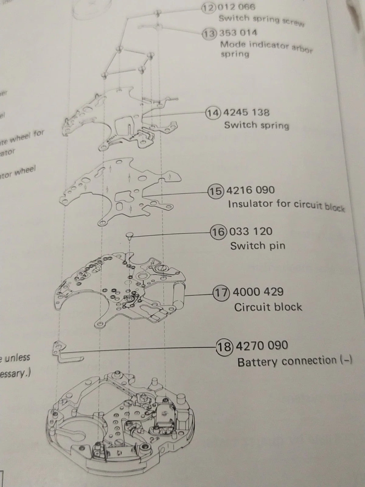 NOS Circuit Plock Seiko Cal /V691A/ V692A /Part . 4000 429