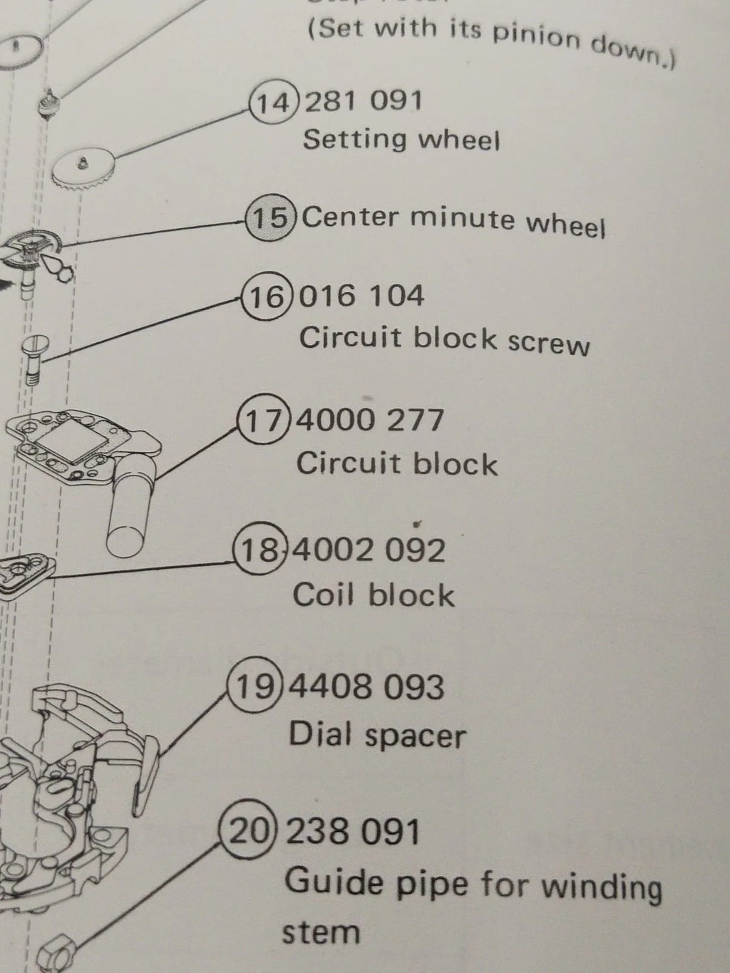 NOS Circuit Plock Seiko Cal / 2K02A /03A/Part . 4000 277